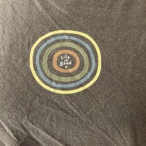 Life Is Good Tops - Life Is Good brown T with multi colors - womens L Life Is Good Tops - Life Is Good brown T with multi colors - womens L